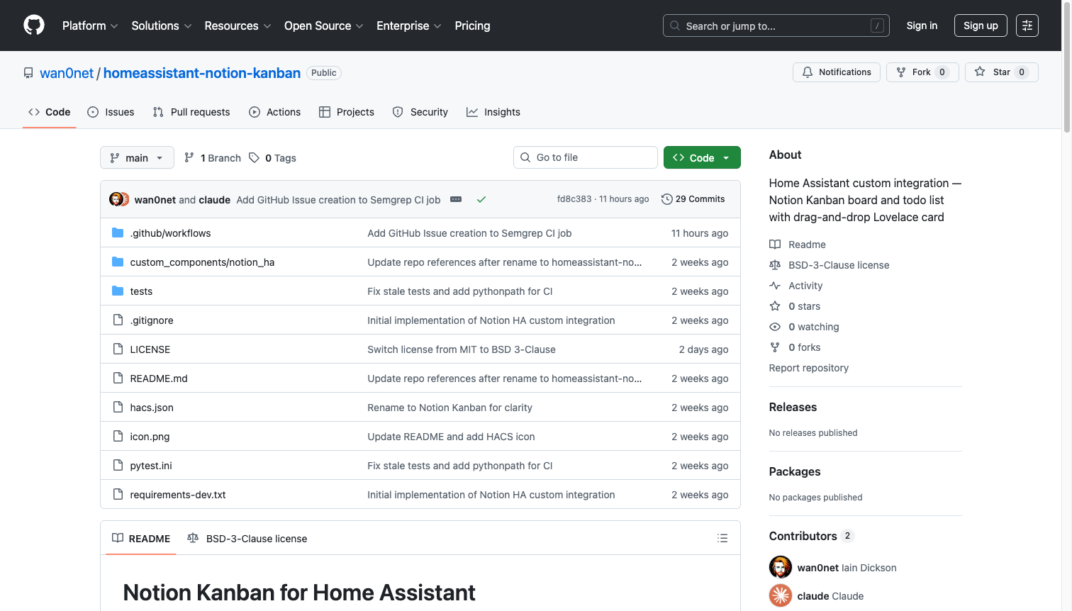 Home Assistant Notion Kanban