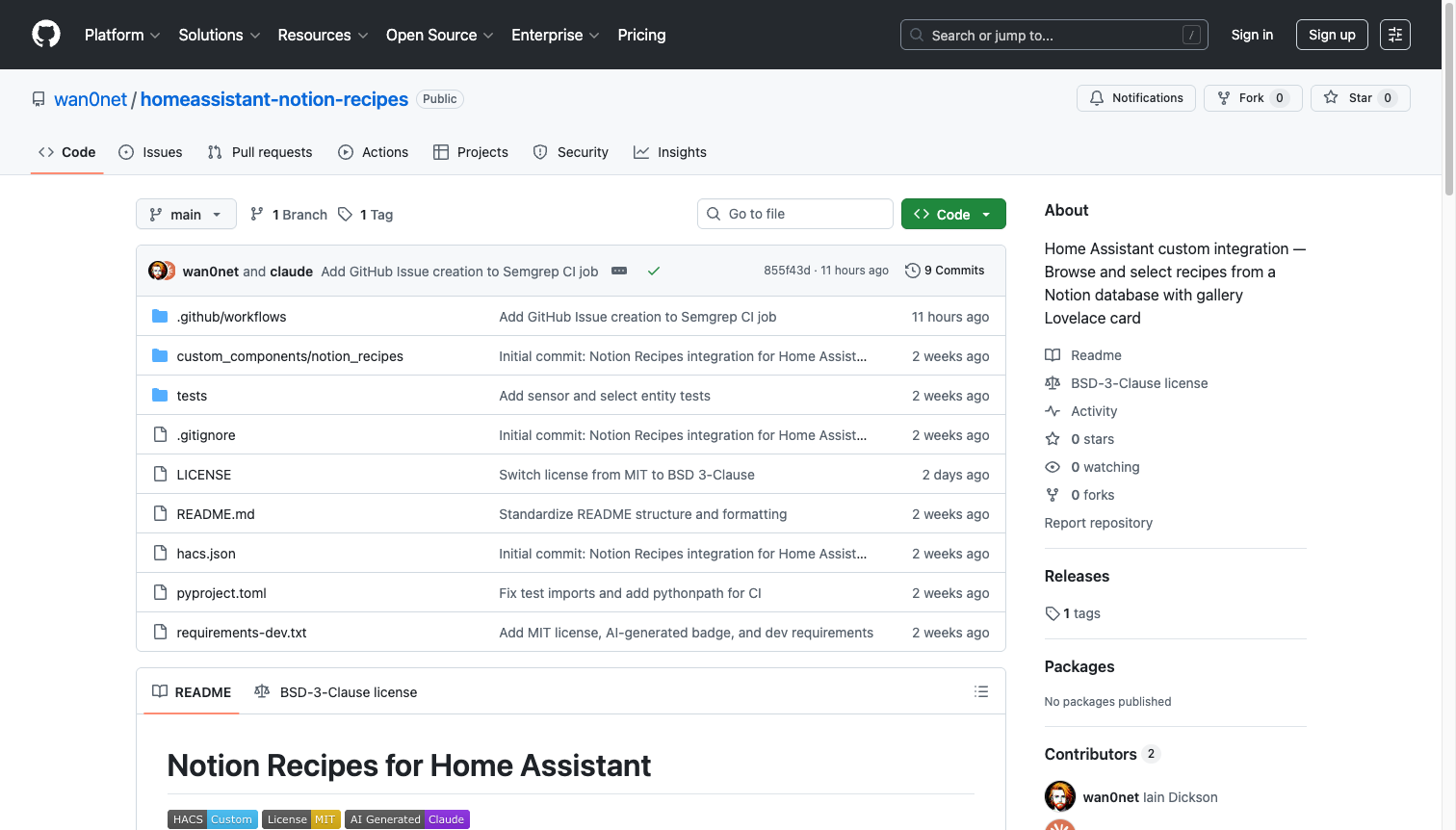 Home Assistant Notion Recipes